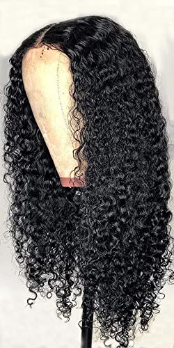 Peruca de fechamento de renda encaracolada de renda curta 4x4 peruca de cabelo virgem real não processada para mulheres peruca