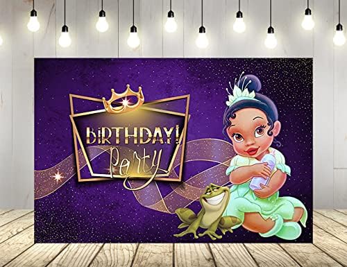 Baby Princess Tiana Cenário para festas de aniversário Princesa e a faixa do chá de bebê de sapo para decoração de festa de aniversário
