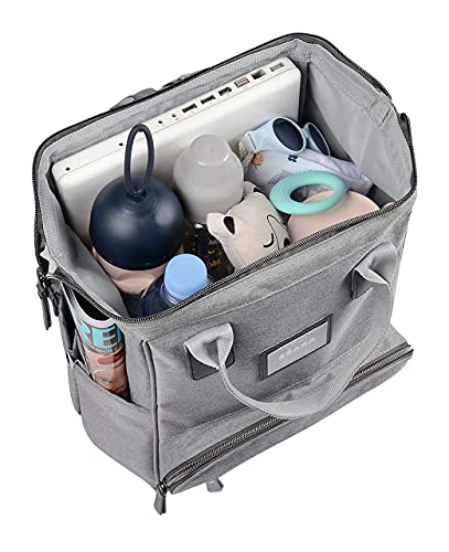 Backpack de bolsa de fraldas Beaba Wellington e Beaba Aço Anterior Isolado Jar