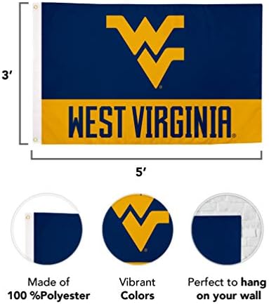 Bandeira da West Virginia University WVU Montanhistas Bandeiras Banners poliéster Indoor Outdoor 3x5