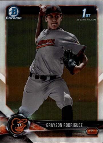 2018 Bowman Draft Chrome BDC-73 Grayson Rodriguez Baltimore Orioles RC ROOKIE MLB Baseball Trading Card