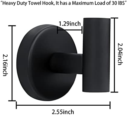 Ganchos de toalhas nidacci 20 pacotes preto fosco, toalha de toalha Roupa de vestes armário de armário de armário