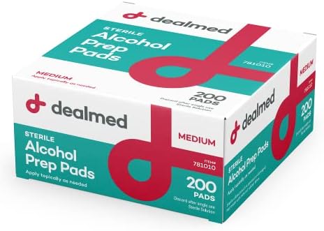 Praços de preparação para álcool e pacote de gaze de gaze | Count Rount Medium Prep Pap Pads mais 100 contagem de 4 x 4 pastilhas