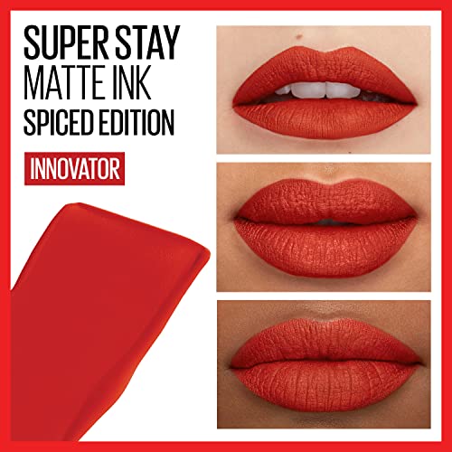 Maybelline New York Super Stay Matte Ink Liquid Batom Makeup, Cor de alto impacto duradoura, até 16h desgaste, inovador, vermelho
