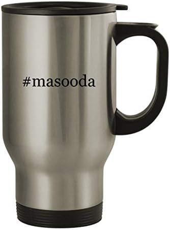 Presentes de Knick Knack #MASAODA - Caneca de viagem de aço inoxidável de 14oz, prata
