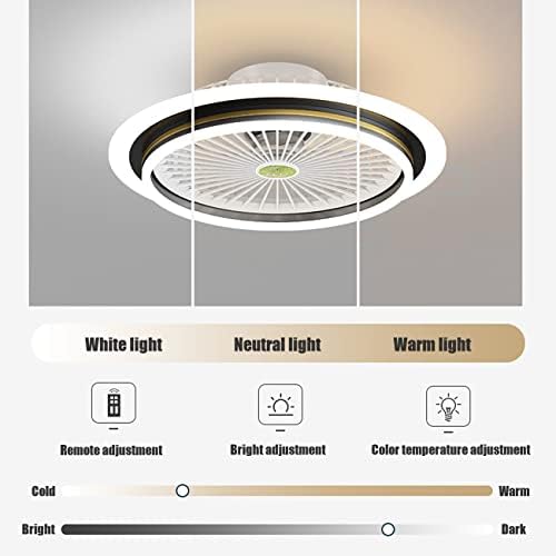 Fãs de Neochy com luzes de teto 3 velocidades fãs silenciosas com controle remoto e luzes de teto limpável LED com timer para quarto