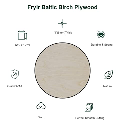 Frylr Báltico Birch compensado 25 PCs, placa de lençol de madeira compensada de 12 x 12 polegadas, Premium A/A Craft