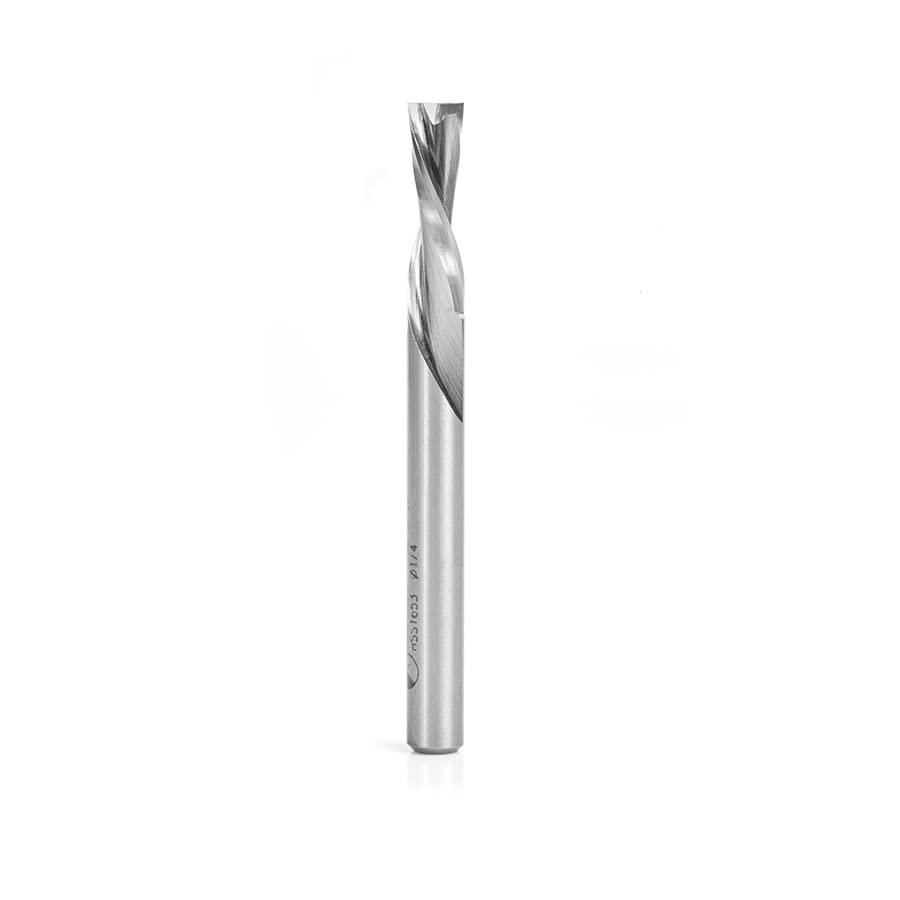 Ferramenta amana hss1655 bits de roteador espiral duplo bits de alumínio de metal 1/4 d x 1 x 1/4 polegada de haste de haste para baixo corta