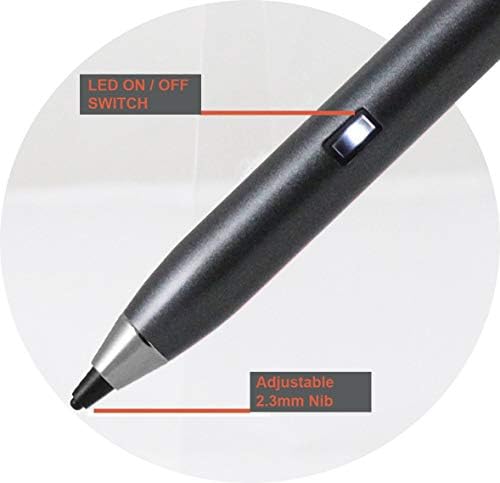 Broonel Grey Point Fine Digital ativo caneta de caneta compatível com o HP Chromebook 14 G5 / HP ProBook 440 X360 G1 14 / HP Spectre Folio