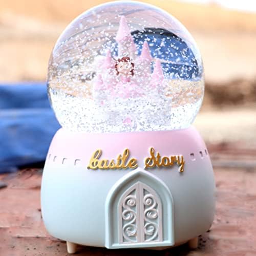 Luzes criativas grossas flocos flutuantes de neve dentro da curva Castelo Princess Glass Crystal Ball Box Box Birthday Gift