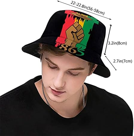 Afro -American American Independence Day Bucket Hat for Men Mulheres, Black Freedom Freedom Fisherman Hat Summer Beach Sun Hat