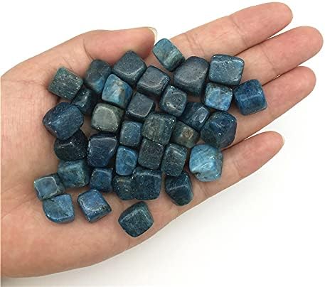 Ruitaiqin shitu 50g 8-12mm cubo natural azul apatite pedras polidas de cristal cascalho de cascalho gemaspimen decoração