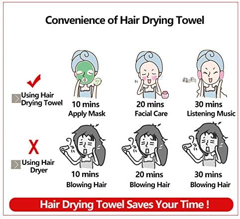 Toalha de secagem de cabelo yomigoo 3 pacotes, toalha de cabelo de microfibra seca rápida, embrulho de cabelo super absorvente
