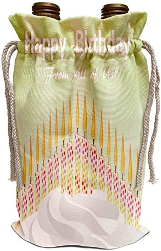 3drose Beverly Turner Birthday Design - velas com pontos coloridos em gelo chicoteado, feliz aniversário de todos nós - bolsa