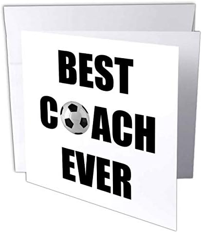 3drose melhor treinador de futebol de todos os tempos - cartão de felicitações, 6 x 6, solteiro