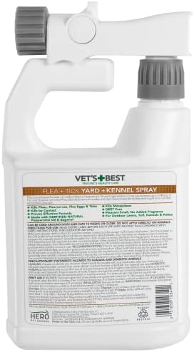 Melhor pátio de pulgas e carrapatos do veterinário - spray de canil - spray de pulgas de cachorro que mata pulgas, mosquitos e carrapatos