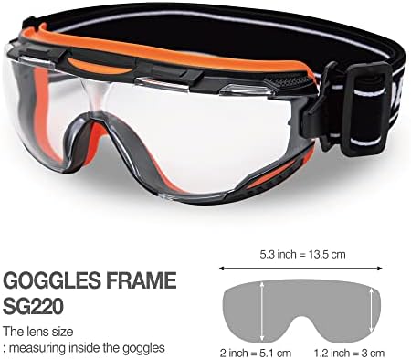Óculos de proteção de segurança de dex ajustar SG220; Anti Fog & Scratch, Z87 Proteção para os olhos, ajustável para o