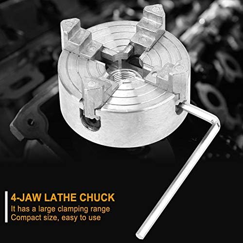 Torno de 4-JAW Chuck, z011a torneira de torno forte e durável Torno de design de 4-JAW, fácil de usar, para mini-torno de metal doméstico