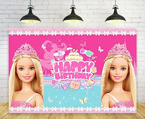 Cenários rosa para a barbie festas de festa decoração suprimentos barbie photo back photo background para menina festa de
