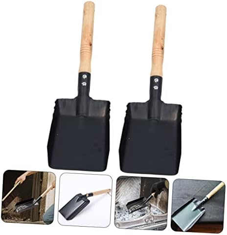 Inoomp 4 PCs Small Shovel Wood Black Davging