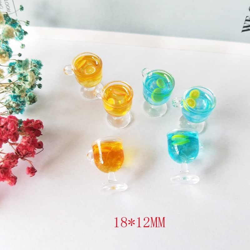 Kolesso 10pcs Diy Resin Wine Charms Pingentes de Lemon Drink Charms Ornament Syleled Decoration Jewelry Acessório-38083