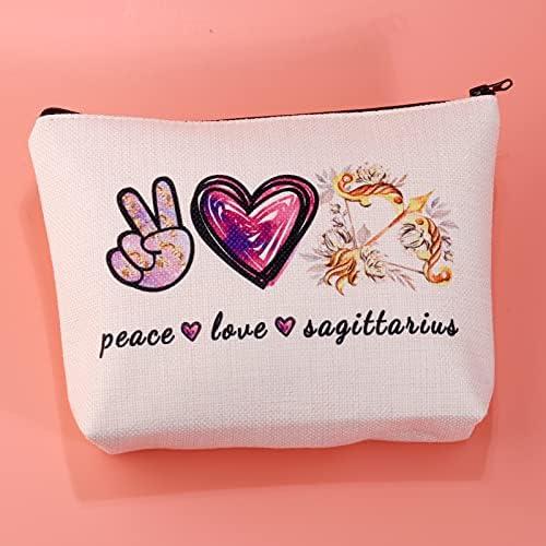 JXGZSO ZODIAC SIGNS PADRÃO BAG COSMETICA PAZ AMOR SACA DE MAÇA DE ZODIA