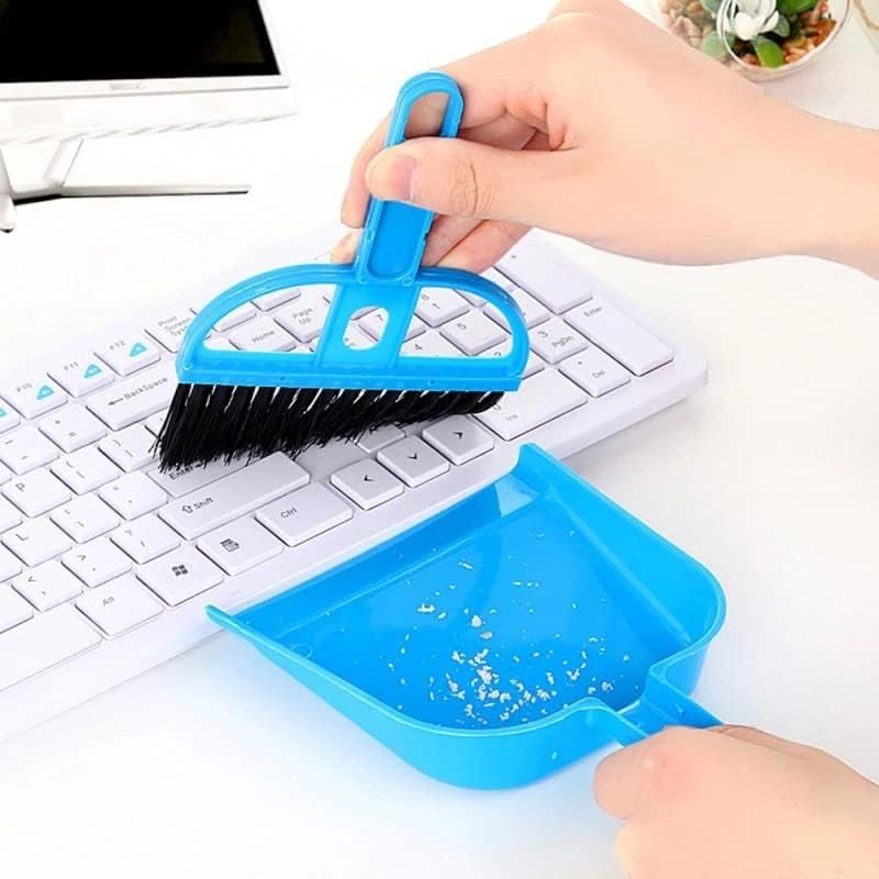 Lysldh Mini Desktop Sweep Brush Set de duas peças Bruscada de teclado pequena vassoura Dustpan Set School Home School