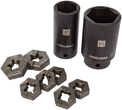 Steelman 1/2-20 SAE Split Die Thread Chaser, Indicação Pins, Aço, Repara fios em pregos e parafusos de rodas e parafusos
