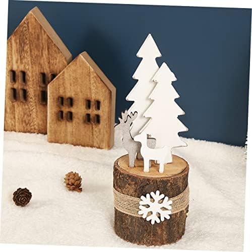 Ornamentos de pilha de madeira Besportble Elk decoração de alces ornamentos artificiales para simulação xmas árvore de natal árvore estátua de natal mesa central peças de madeira ornamento de madeira