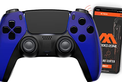 ModdedZone Chrome Blue Smart Rapid Fire Fire Custom Pro Modded Controller Compatível com PS5