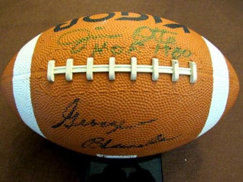 George Blanda Jim Otto SBC Oakland Raiders Hof assinado Auto Vintage Football JSA - Bolinhos autografados