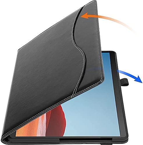 Caso de fólio da série de negócios saharacase para o Microsoft Surface Pro x 2021 [pára-choques à prova de choque] bolsos de correia