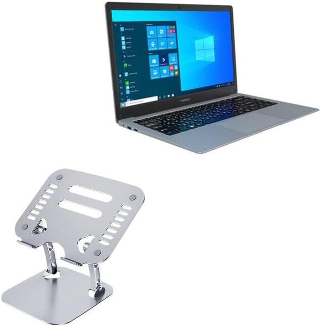 Suporte de ondas de caixa e montagem compatível com prestigio smartbook 141 c7 - suporte de laptop Executivo VersaView, suporte de laptop metálico ajustável ergonômico - prata metálica