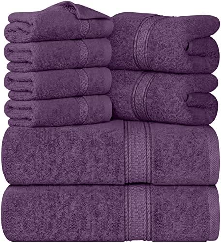 Pacote de toalhas utopia de 10-2 toalhas de banho, 4 panos, 2 toalhas de mão, 2 tapetes de banho- 600 gsm ringspun algodão-