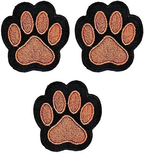 UMama Patch Conjunto de 3 manchas fofas de artesanato de pata de gato marrom gato pegada de desenho animado Bordado costurar