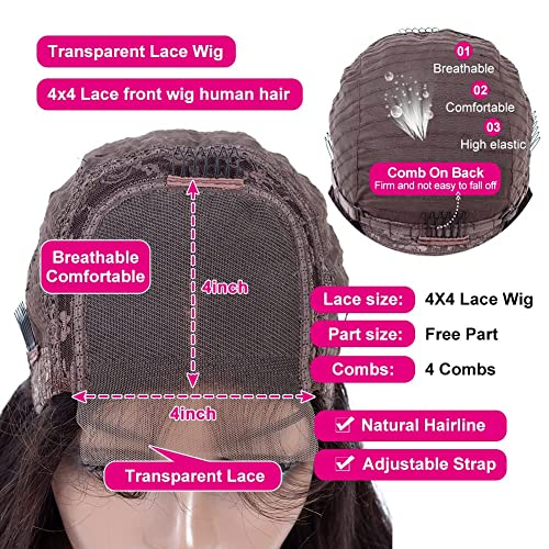 Destaque Destaque Deep Wave Lace Front Wigs Human Human Brazilian Ombre Fechamento de renda peruca 4 × 4 Lace dianteira