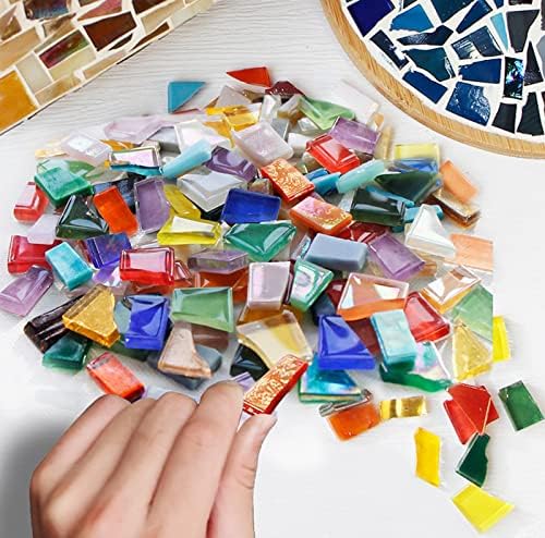 Tilhas de mosaico Mosaico de cristal de forma de mosaico de vidro de vidro para artesanato quadros de imagens diy bosques de jóias de jóias de jóias