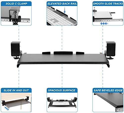 MONTAGEM! Bandeja de teclado de grampo - ergonômica sob a mesa retire o teclado e a plataforma de mouse com instalação fácil de ser