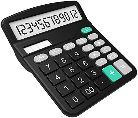123arts de 12 dígitos Power LCD Exibir calculadora de mesa de função padrão