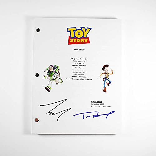 Toy Story Cast Tom Hanks e Tim Allen Woody e Buzz LightYear Script assinado autêntico 'Ga' CoA