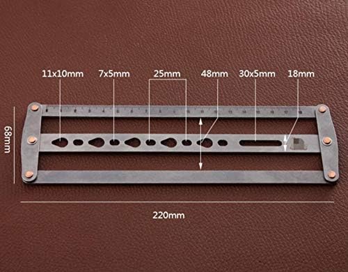 Vovolo Celure Belt Auxiliar Posicionamento Puncador Régua Ferramenta de Couro, Couro Handmado DIY Ajustável