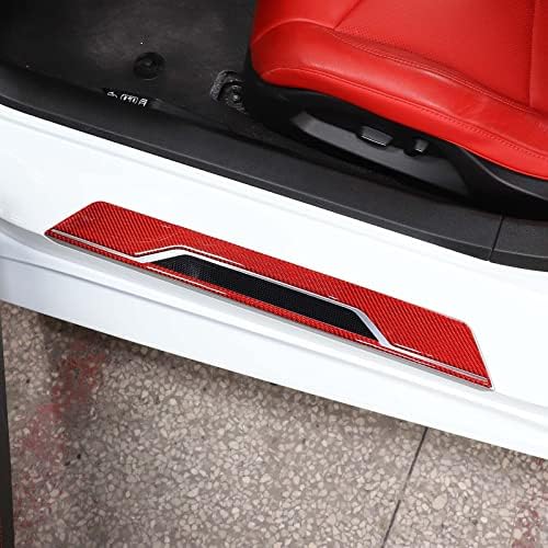 Toycidfg Protector de soleira da porta do carro, fibra de carbono Anti-arranhador Proteção da borda da porta da porta Decoram, para Chevrolet Corvette C8 Z06 2020-2022 Acessórios para interiores