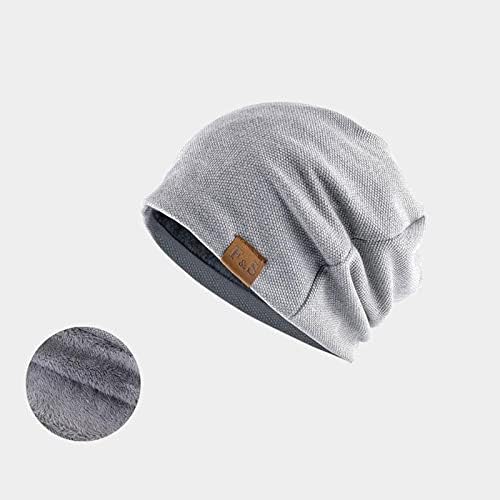 Chapéu de gorro de malha algemada quente, macia e diária impressa e estampada esportiva clássica de inverno ao ar livre chapéu de balde