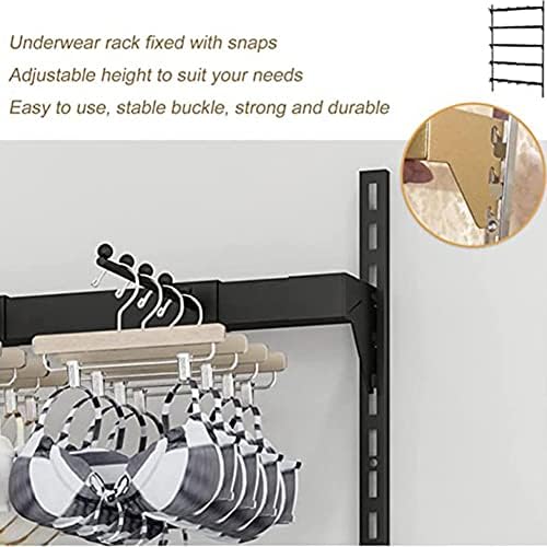 Zktoermn montado na parede Metal Racker Rack, 5 andares, prateleira de suspensão ajustável com ganchos de calcinha/meias,
