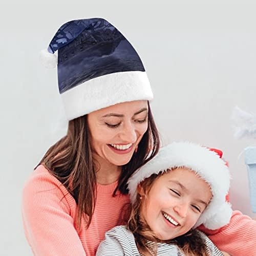 Naughty e nice de Papai Noel, lindos e agradáveis ​​chapéus de Papai Noel com borda de pelúcia e decoração de natal de conforto
