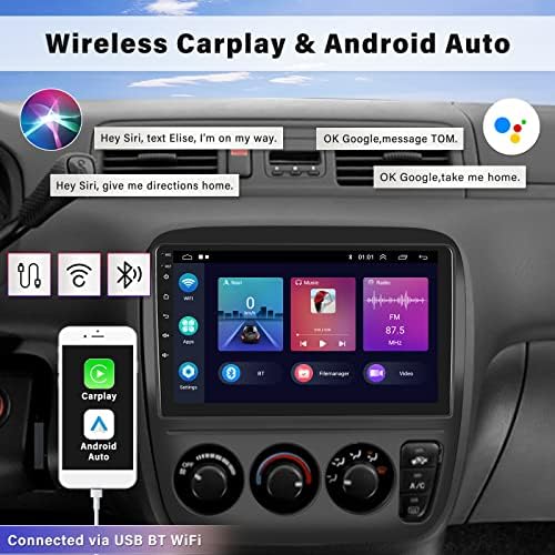 Sixwin Car estéreo para Honda CRV 1997 1998 1999 2000 2001 Android 11,0 9 polegadas Tela de toque de 9 polegadas CarPlay CarPlay Android Auto Car Receptor de carro Bluetooth GPS WiFi Hifi FM SWC Backup Camera Mic Mic.