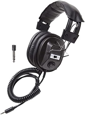 Califone 3068AV-10L Comutável estéreo/mono fones de ouvido, banda de cabeça preta e acolchoada confortável o suficiente para desgaste