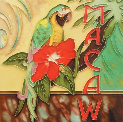 Macaw - azulejo de arte de cerâmica decorativa - 8 x8 em Vogue