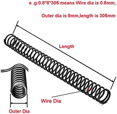 As molas de compressão são adequadas para a maioria dos reparos I 1PCS Y do tipo Y Fio de mola de mola diâmetro de 2 mm de aço da mola da mola diâmetro de 10-19 mm de comprimento 305 mm