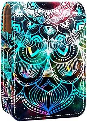 Antigo Brilhão de batom de batom de batom Galaxy Mandala Bright Galaxy Mandala com espelho, bolsa de brilho labial portátil,